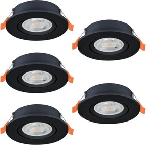 Eglo 902266 - 5 darabos BARRANCO beépíthető mennyezeti LED spotlámpa LED/4,8W/230V, fekete