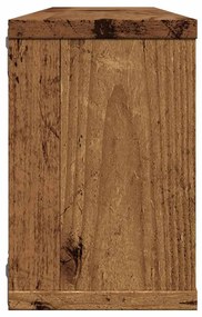 2 db antik fa színű szerelt fa fali kockapolc 60 x 15 x 23 cm