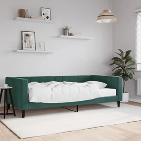 sötétzöld bársony heverő matraccal 100 x 200 cm