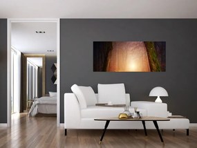 Őszi erdő képe a ködben (120x50 cm)