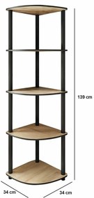Corner Oak polc, 5 polca
