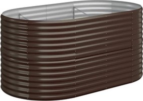 vidaXL barna horganyzott acél kerti magaságyás 152x80x68 cm