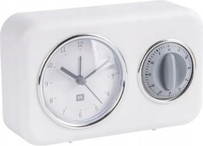 Ébresztőóra álló fehér, időzítővel a hálószobába, polcra Nosztalgia