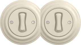 Kliklap - Kettős retro egypólusú kapcsoló 1-es kerettel bézs