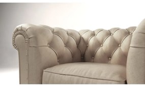 Krémszínű bársony fotel Cambridge – Ropez