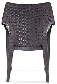 XXL 8 személyes stabil kerti bútorszett Tavira székekkel - Antracit - Barna N