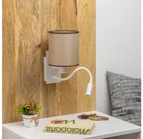 Brilagi - LED Fali lámpa NUBILA 1xE27/25W/230V + LED/3W fehér/barna