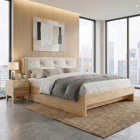 Franciaágy, 180x200, masszív fa, természetes, FLORENCIA