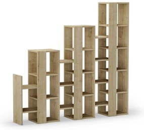 Natúr színű polcos állvány tölgyfa dekorral 158x151 cm Anissa – Marckeric