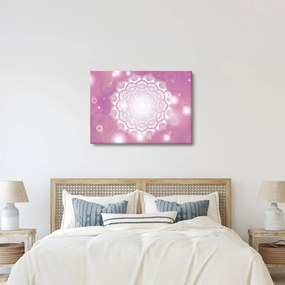 Egy mandala képe rózsaszín háttérrel (70x50 cm)