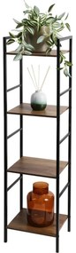 Fém polc 4 MDF polc, 29,5 x 23,5 x 106,5 cm