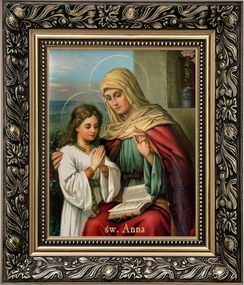 Vászonkép 35x30 Szent Anna Arany Díszített Keret