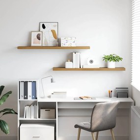 vidaXL Falpolc Falra szerelhető 2 pcs Barna 120 x 23,5 x 4 cm Faanyag