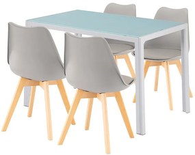 Liva 4+1 étkező garnitúra fehér-szürke