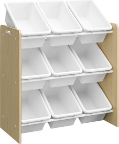Rendszerező/játéktároló polc, természetes/fehér, BOIS