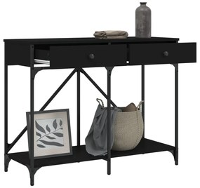 fekete szerelt fa tálalóasztal 100 x 39 x 78,5 cm