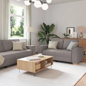 3 darabos kanapé szett párnákkal, taupe szövet