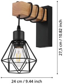 Eglo 44078 - Fali lámpatest TOWNSHEND 1xE27/60W/230V