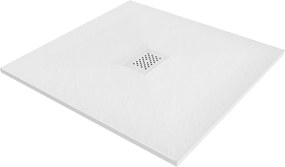 Mexen Hugo, négyzet alakú zuhanytálca SMC 100 x 100 cm, fehér, fehér burkolat, 42101010-W