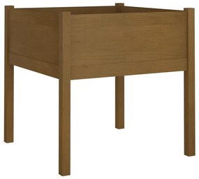 2 db mézbarna tömör fenyőfa kerti virágtartó 70 x 70 x 70 cm
