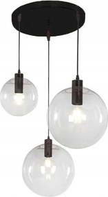 Mennyezeti Lámpa Függő Hármas Lassi Fekete Üveg Gömb Univerzális