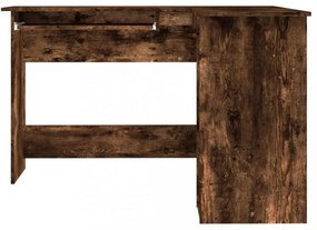 füstös tölgy színű szerelt fa sarokíróasztal 120 x 140 x 75 cm