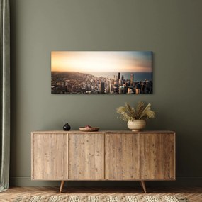 Naplemente képe a város felett (120x50 cm)