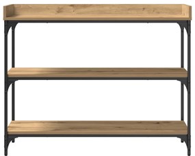 Konzolasztal Kézműves Tölgy 100x30x80 cm Műgyanta és Acél