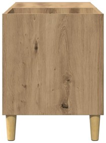 kézműves tölgy színű szerelt fa hanglemezszekrény 84,5x38x48 cm