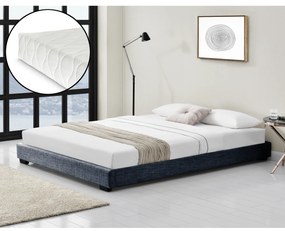 [corium] Modern textil kárpitozott ágy matraccal sötétszürke 200 x 140 cm Cоrium
