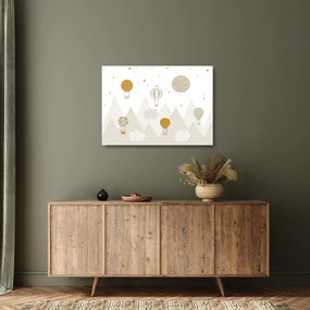 Üveg kép - Repülő léggömbök (70x50 cm)
