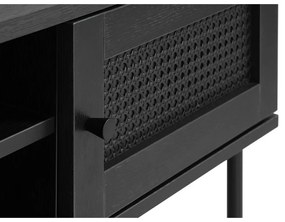 Fekete TV-állvány tölgyfa dekorral 120x43 cm Pensacola – Unique Furniture