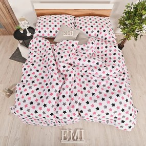 EMI Csillagok rózsaszínű gyermek pamut ágyneműhuzat, A standard egyszemélyes ágy szett tartalma: 1x 140x200 + 1x 70x90