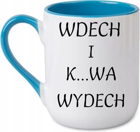 Bögre „Belégzés és kilégzés” kétoldalas Kék 330 coffee