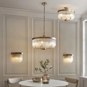 Endon 119110 - CLERMONT láncos csillár 5xE14/6W/230V sárgaréz