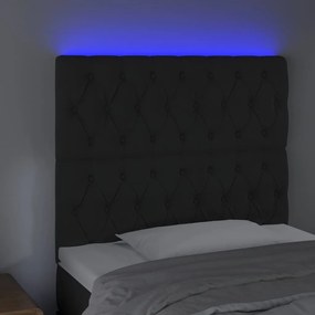 fekete bársony LED-es fejtámla 90x7x118/128 cm