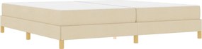 vidaXL Boxrugós ágy matracmal Krém 200 x 200 cm szövet