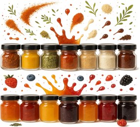 100x Befőttesüveg 40ml Mézes Kupakkal Lekvár Gyógynövények Fűszerek Esküvői Krém