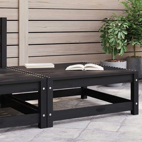 vidaXL fekete tömör fenyőfa kerti lábtartó 70 x 70 x 30 cm