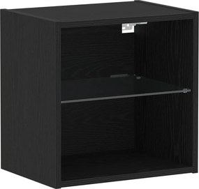 vidaXL Függő polc LED világítással Fekete 40 x 28,5 x 40 cm Faanyag