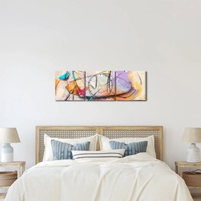 Kép - absztrakció, madár (órával) (90x30 cm)