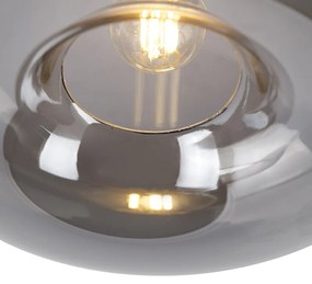 Art Deco mennyezeti lámpa fekete füstüveggel - Busa