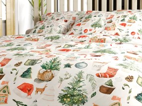 Mikroflanel ágyneműhuzat FESTIVE MAGIC fehér Ágyneműhuzat mérete: 2 db 70 x 90 cm | 200 x 220 cm