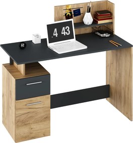 Számítógépasztal, artisan tölgy/grafit, PLATON NEW