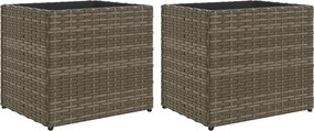 vidaXL 2 db szürke polyrattan kerti ültetőláda 36x30x32 cm