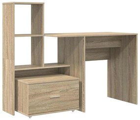 Asztal fiókkal sonoma tölgy 131.5 x 50 x 106.5 cm Faanyag