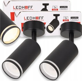 2x Mennyezeti lámpa fali lámpa Spot lámpatest fekete GU10 Mozgatható szoba szett