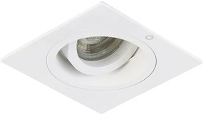 6 darabos süllyesztett, négyszögletes, fehér, forgatható és dönthető spotlámpa szett - Chuck