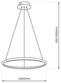 LED Csillár zsinóron ROTONDA LED/27W/230V fényes króm