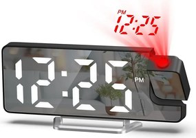 Projektoros digitális ébresztőóra DZ-673 nagy 7,9" LED kijelzővel